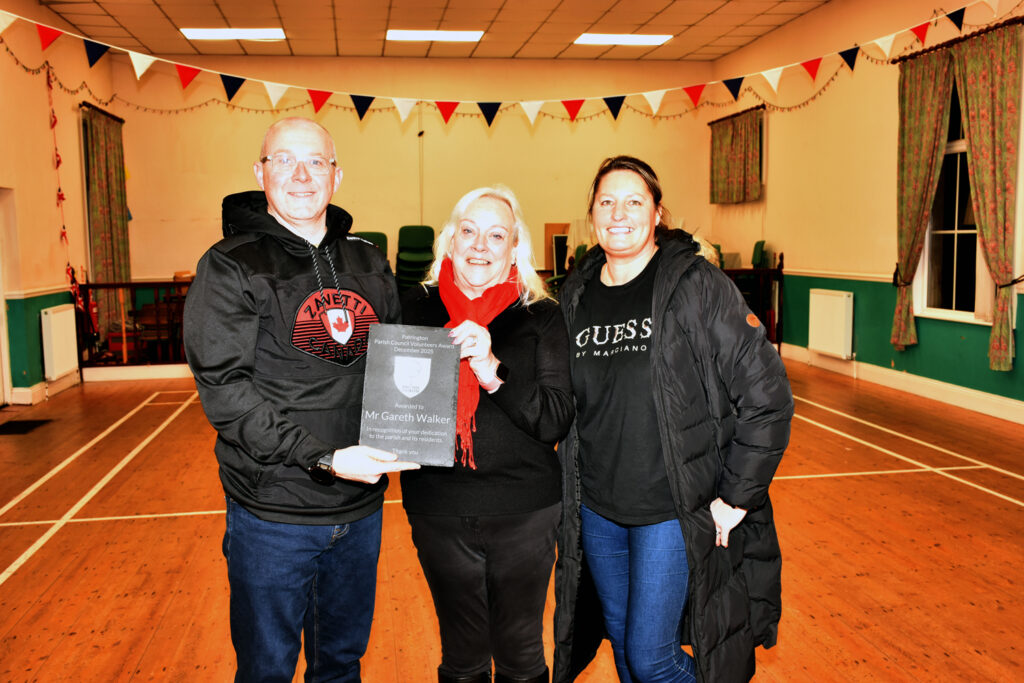 Chair Helen Murphy with Gareth and Louise Walker